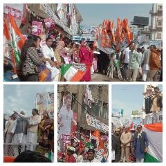 कानपुर नगर21फरवरी24*कानपुर में राहुल गांधी की यात्रा के दौरान कार्यकर्ता व जोश से भरी महिलाओं ने नारेबाजी कर माहौल को किया कांग्रेस मय।