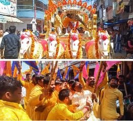 कौशाम्बी09मार्च24*धूमधाम से भरवारी में निकली खाटू श्याम की रथ यात्रा*