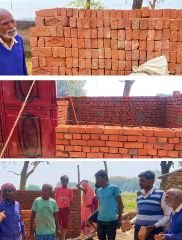 कौशाम्बी19मार्च24*नगर पालिका भरवारी में बन रहा था घटिया ईट से पम्प हाउस*