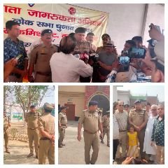 कानपुर नगर29अप्रैल24*पुलिस उपायुक्त पश्चिम ने मकनपुर में मतदान केंद्रों का निरीक्षण कर मतदाता जागरूकता अभियान की शुरुआत की।