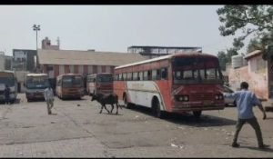 मथुरा10मई2024*उत्तर प्रदेश परिवहन निगम के मथुरा पुराने बस स्टैंड पर बिगड़ा संचालन