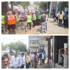 कानपुर देहात25मई24*खाली पड़ी भूमि में हो रहे अवैध निर्माण को लेकर नगर पंचायत व पुलिस की संयुक्त टीम ने हटवाया।