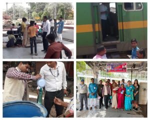 मिर्जापुर 01 मई 24*जय हिंद मानवाधिकार एसोसिएशन द्वारा मिर्जापुर रेलवे स्टेशन पर निशुल्क पानी प्याऊ का कार्यक्रम किया गया*
