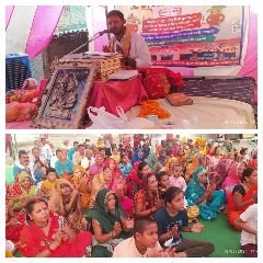 कौशाम्बी15जून24*पार्वती जन्म और संध्या चरित्र सुन हर हर महादेव से गूंजा पांडाल*