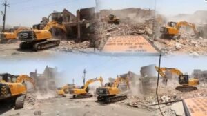 लखनऊ17जून24*अकबरनगर में अवैध निर्माणों पर लगातार चल रहा बुलडोजर