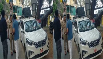 उत्तराखंड:25जून24* यूपी के डीएसपी का चालान, बिना नंबर प्लेट और नीली बत्ती लगी कार से जा रहे थे,