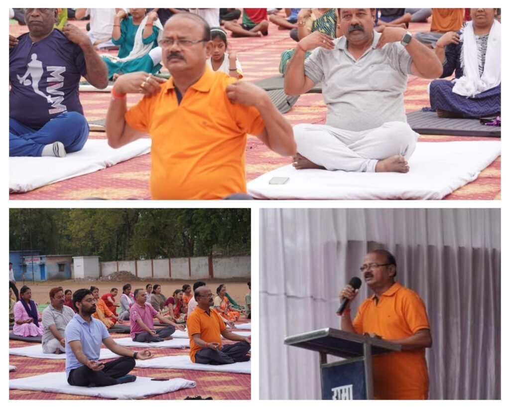 अनूपपुर 21 जून 24*मध्य प्रदेश शासन की राज्य मंत्री (स्वतंत्र प्रभार) दिलीप जायसवाल ने अनूपपुर में 10वें अंतरराष्ट्रीय योग दिवस के अवसर पर योग किया।*