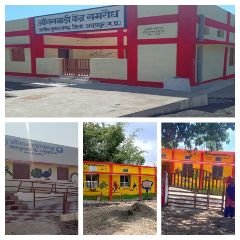 अनूपपुर4जुलाई24*जिला प्रशासन द्वारा बच्चों की सुविधाओं को दृष्टिगत रख कराया जा रहा 54 आँगनबाड़ी केन्द्रों का निर्माण