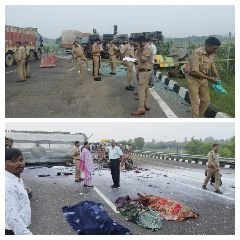 उन्नाव10जुलाई24*यूपी के उन्नाव में हुआ बड़ा सड़क हादसा*