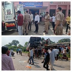 अयोध्या15जुलाई24*राष्ट्रीय राजमार्ग पर हुई भीषण सड़क दुर्घटना में तीन घायल,जिला अस्पताल रेफर