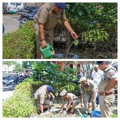 कानपुर नगर20जुलाई24*एक पेड़ माँ के नाम" अभियान के अंतर्गत पुलिस उपायुक्त पश्चिम ने कल्याणपुर में किया वृक्षारोपण।