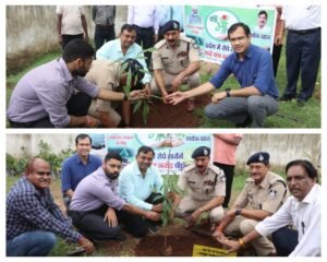 अनूपपुर 05 जुलाई 24*कमिश्नर, एडीजीपी एवं कलेक्टर ने ग्राम पंचायत छाता पटपर में किया पौधारोपण