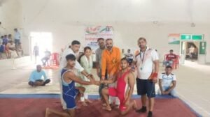 कानपुर देहात 9 अगस्त 2024 *काकोरी ट्रेन एक्शन शताब्दी के उपलक्ष्य में जिला खेल कार्यालय में एक दिवसीय कुश्ती प्रतियोगिता का हुआ आयोजन।*