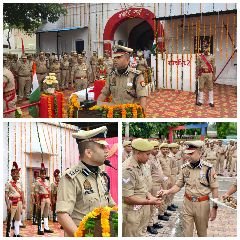 मथुरा15अगस्त24*मथुरा 15 अगस्त को कचहरी पुलिस लाइन पर फहराया गया झंडा*
