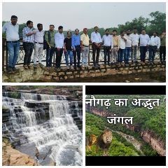 चंदौली22अगस्त24*चट्टानों की चीर झरने की आवाज गूंजता पानी की तेज धार लुभा रही पर्यटकों को