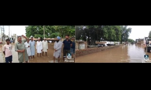 पंजाब 04 सितंबर 2024* गांव राजपुरा में बारिश का पानी जमा होने से लोग परेशान