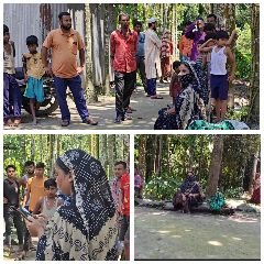 कूचबिहार06सितम्बर24*एक गृहिणी ने अपने ससुर के घर पर विरोध प्रदर्शन किया।