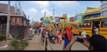 भागलपुर07सितम्बर24*गणेश पूजा के अवसर पर भव्य झाँकि निकाली गयी।