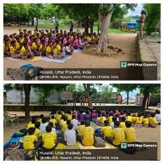 मथुरा27सितम्बर24* थाना शेरगढ़ पुलिस टीम द्वारा जीवन ज्योति पब्लिक स्कूल हुसैनी व वी0डी0एम0 इंटर कॉलेज में अभियान चलाया।