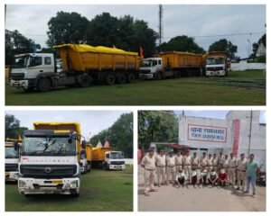 अनूपपुर 12 सितम्बर 24*थाना रामनगर द्वारा 05 ट्रक में अवैध कोयला खनिज चोरी कर ले जाते पाये जाने पर ट्रक चालको व ट्रक मालिको के विरूद्ध की गई कार्यवाही