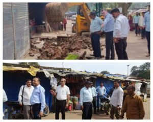 अनूपपुर 14 सितम्बर *अमरकंटक नर्मदा मंदिर पहुंच मुख्य मार्ग पर बनी दुकानों को हटाए जाने की कार्यवाही हुई प्रारंभ ।