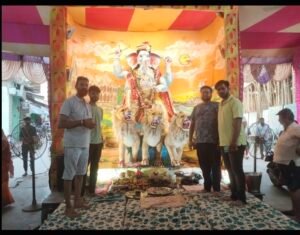 भागलपुर बिहार*०९/०९/२४*पंडाल में विराजे गणपति बप्पा पूरा शहर भक्ति गानों से गूंज रहे इलाके
