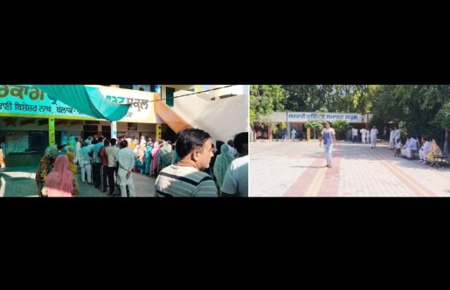 पंजाब 15 अक्टूबर 2024* पंचकोसी व ढाणी विशेषरनाथ में स्लो वोटिंग हुई