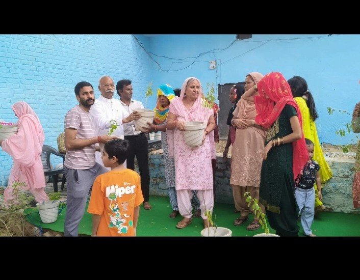 पंजाब 21 अक्टूबर 2024*  ओम प्रकाश भुकरका ने तुलसी के पौधे बांटे