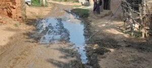 झांसी। 4 अक्टूबर 2024 पालों का खिरक कदौरा में आम रास्ता बनी दलदल।