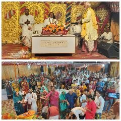 कौशाम्बी7अक्टूबर24*चरवा नगर पंचायत के केशी का पूरा ने चल रही है श्री मद भागवत कथा*