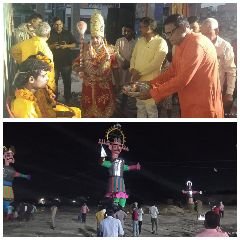 औरैया13अक्टूबर24*औद्योगिक नगरी में जनपद मैं सबसे लंबा रावण, मेघनाथ, कुंभकरण का हुआ दहन