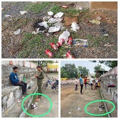 अनूपपुर14अक्टूबर24*शिक्षा का मंदिर एवं उत्कृष्ट विद्यालय का मैदान बना शराबियों का मयखाना