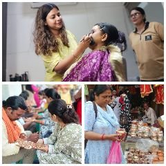 वाराणसी19अक्टूबर24*करवाचौथ को लेकर दुकानों पर महिलाओं की भीड़**