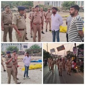 कानपुर नगर25अक्टूबर24*यातायात व्यवस्था सुद्रण एवम सड़को को अतिक्रमण मुक्त रखने हेतु पैदल गश्त किया गया