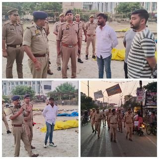 कानपुर नगर25अक्टूबर24*यातायात व्यवस्था सुद्रण एवम सड़को को अतिक्रमण मुक्त रखने हेतु पैदल गश्त किया गया