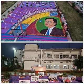 मिर्जापुर28अक्टूबर24*विशाल रंगोली बना पद्म विभूषण रतन टाटा को दी गई सच्ची श्रद्धांजलि ...*