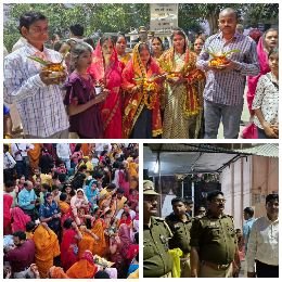 मिर्जापुर: 7नवम्बर24 *संध्याकाल में डूबते सूरज को अर्घ्य दिया गया*