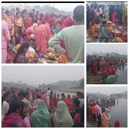 अनूपपुर09नवम्बर24*नगर एवं पूरे जिले मे लोक आस्था के महापर्व का देखें अद्भुत नजारा।