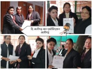 अलीगढ़18नवम्बर24*मां सरस्वती शिक्षा समिति द्वारा सम्मानित अधिवक्ताओं को संरक्षक मनोनीत कर, सम्मानित किया