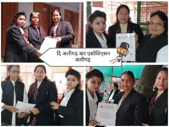 अलीगढ़18नवम्बर24*मां सरस्वती शिक्षा समिति द्वारा सम्मानित अधिवक्ताओं को संरक्षक मनोनीत कर, सम्मानित किया