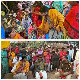 गाजीपुर20नवम्बर24*तुलसीपुर हत्या कांड में पीड़ित परिवार से मिलने पहुँची राज्यसभा सांसद।