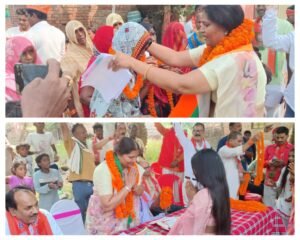 मिर्जापुर:1 नवंबर 24 *विधान सभा प्रत्याशी सुष्मिता मौर्य ने आज पहाड़ी मंडल में किया जनसंपर्क*