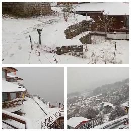 देहरादून09दिसम्बर24*उत्तराखंड के पहाड़ों पर मौसम की पहली बर्फबारी,