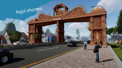 प्रयागराज11दिसम्बर24*नीलकंठ द्वार औद्योगिक थाना क्षेत्र के समीप बना रहे द्वार कुछ इस प्रकार बनकर होगा तैयार।