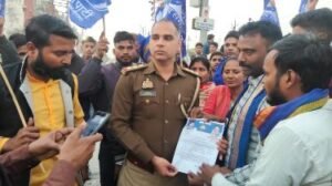 कानपुर नगर22दिसम्बर24*भारत रत्न, डॉ० भीमराव अम्बेडकर जी के सम्बंध में गैरजिम्मेदाराना बयान पर विरोध प्रदर्शन।