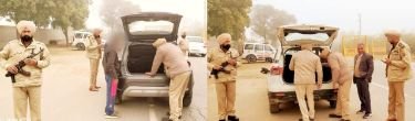 पंजाब03जनवरी25*थाना खुईखेड़ा बोदीवाला प्रभारी गुरविंद्र सिंह ने नाका लगाकर वाहनों की चैकिंग