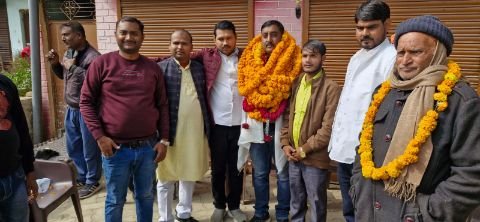 कौशांबी08जनवरी25*अनिल मौर्या बने सदर गंगा पट्टी मण्डल अध्यक्ष बधाई देने वालो का लगा तांता*