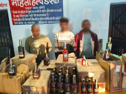 पूर्णिया बिहार13जनवरी25*अवैध शराब के विरुद्ध पूर्णिया पुलिस की कार्रवाई।