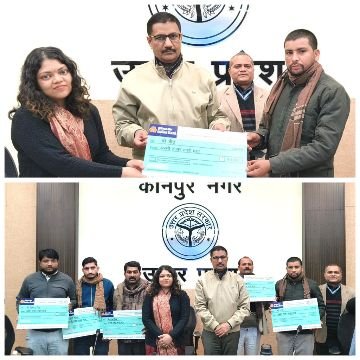 कानपुर नगर15जनवरी25*"नन्द बाबा दुग्ध मिशन"योजना अंतर्गत लाभार्थियों को अनुदान की चेक दी गयी।