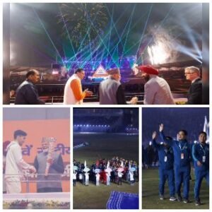 देहरादून28जनवरी25*जीवंत समारोह के दौरान पीएम ने 38वें राष्ट्रीय खेल का उद्घाटन किया।